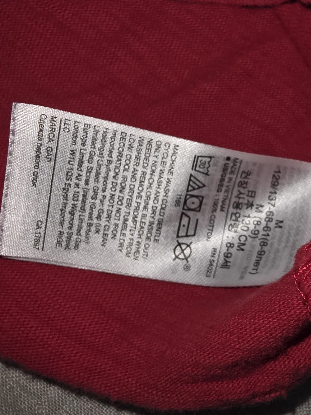 GAP Red Short Sleeve Tee with Sequin Microphone Graphic